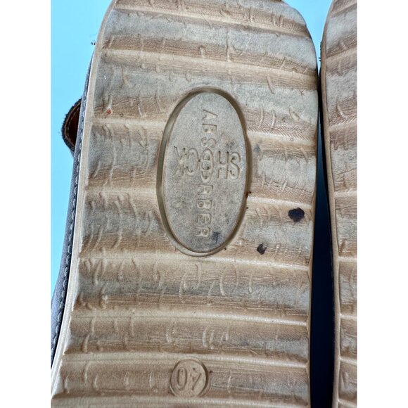 V Italia Leather Slingback Shoe Women 40 (9) Taupe Nubuck Shock Absorber Comfort - Picture 10 of 10